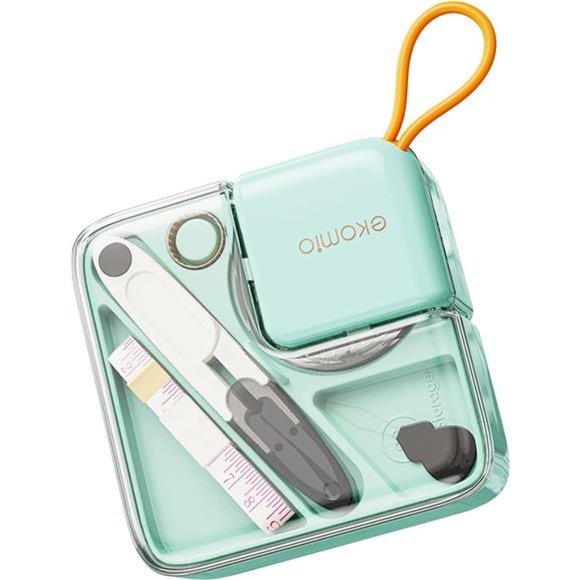 Small Travel Mini Sewing Kit with Case  for  Adult, Beginner- Light Green - Picture 1 of 7